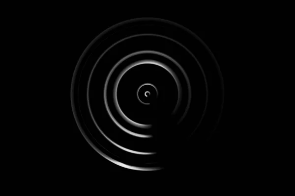 Abstrakter Weißer Kreis Mit Ringlinie Auf Schwarzem Hintergrund — Stockfoto
