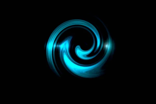 Светящийся Спиральный Туннель Синим Кругом Черном Фоне Абстрактный Фон — стоковое фото