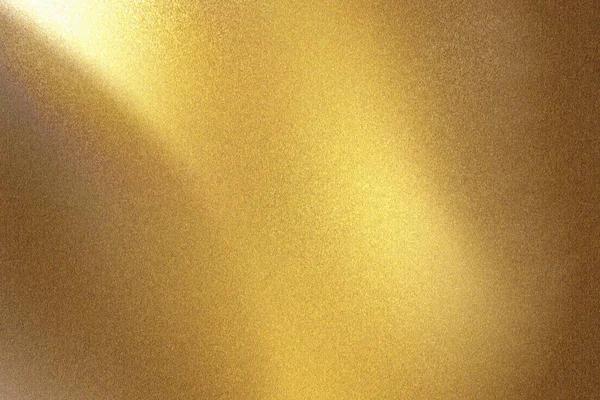 Glödande Guld Metall Vägg Med Repad Yta Abstrakt Textur Bakgrund — Stockfoto