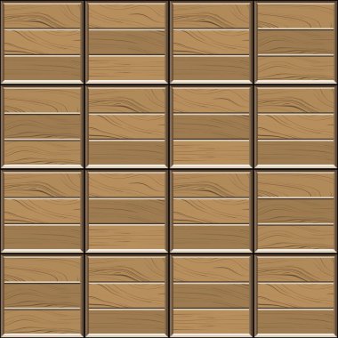 Kahverengi ahşap parke yer karoları Soyut dikişsiz desen. Yatak odası dekorasyonu için geometrik mozaik doku tasarımı, vektör illüstrasyon