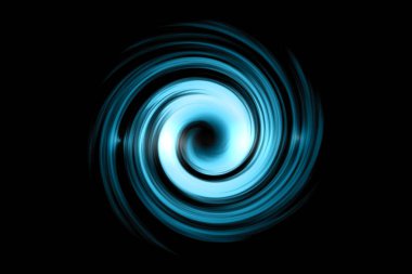 Siyah gökyüzü arka plan üzerinde açık mavi bulut ile parlayan spiral tünel