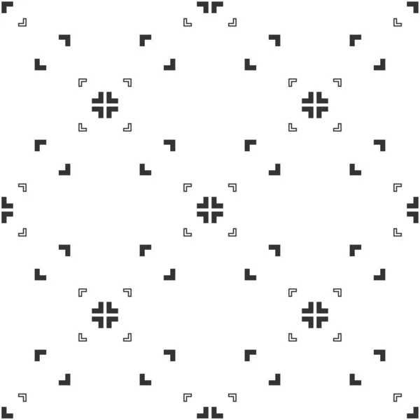 Absztrakt Zökkenőmentes Minta Fekete Fehér Szempont Pixel Tökéletes Derékszögekkel Modern — Stock Vector