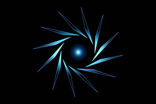 Абстрактний Синій Тунель Елементом Трикутника Чорному Тлі — стокове фото