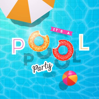 Havuz partisi yaz vektör çizim