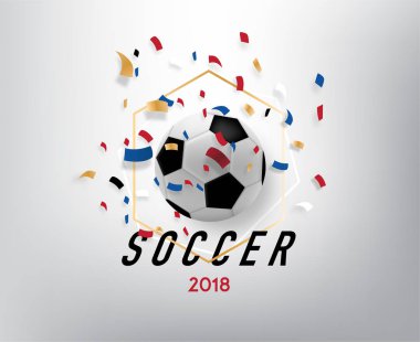 Futbol topu beyaz arka planda izole edilmiş. Vektör illüstrasyonu