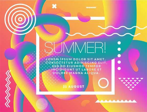 Αφίσα Κυμάτων Ηλεκτρονικής Μουσικής Καλοκαίρι Club Fest Κόμμα Φέιγ Βολάν — Διανυσματικό Αρχείο
