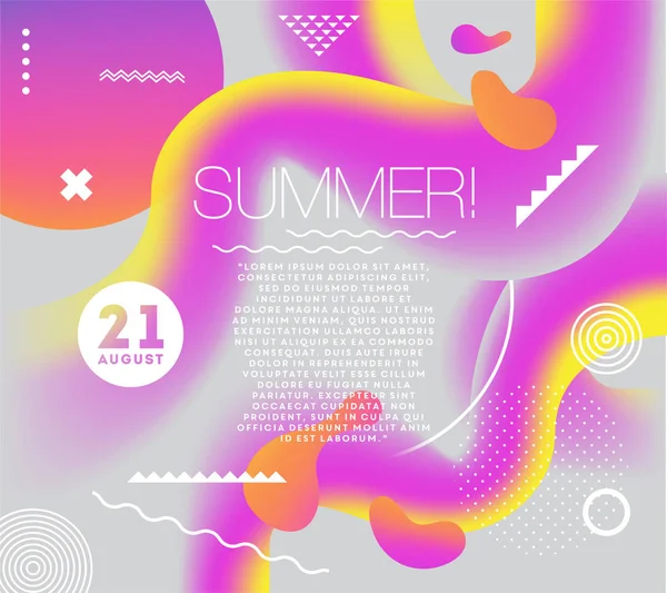 Elektronisk Musik Sommar Club Wave Affisch Fest Party Flyer Abstrakta — Stock vektor