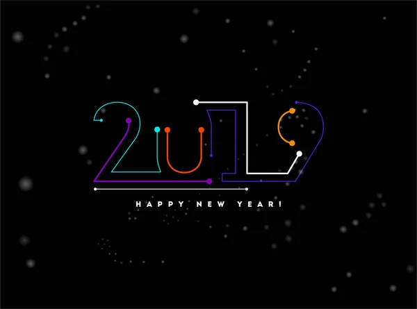 Happy New Year Illustration Fireworks Blue Background 스트리트 Vector Holiday — 스톡 벡터