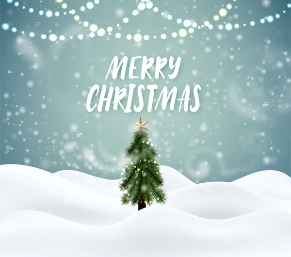 メリー クリスマス冬の魔法の背景 背景が冬のグリーティング カード — ストックベクタ