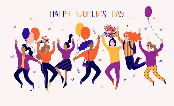 Happy Women Day Illustration — стоковый вектор