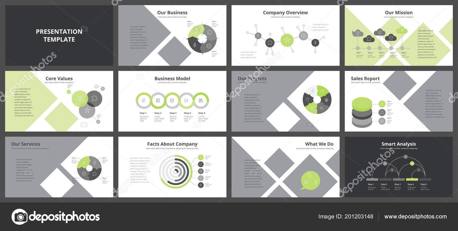 business presentation templates vector infographic elements company company overview slides