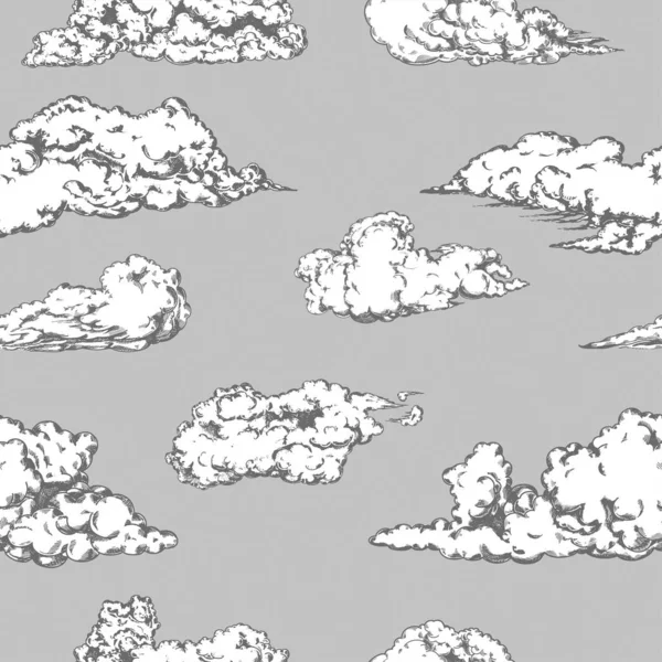 Dekorative Vektor Hand gezeichnet Vintage Wolken Hintergrund. — Stockvektor