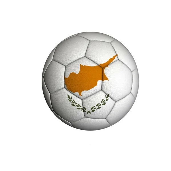 Pallone da calcio con la bandiera di Cyprus — Foto Stock