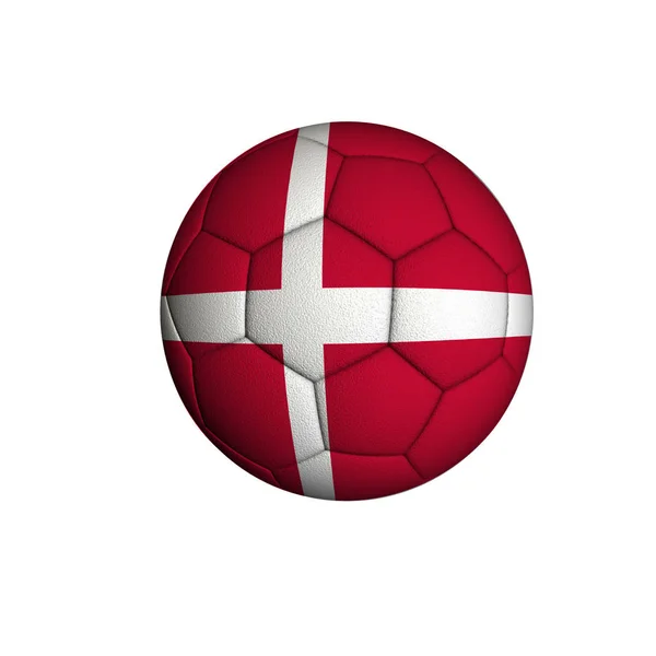 Pallone da calcio con bandiera danese — Foto Stock
