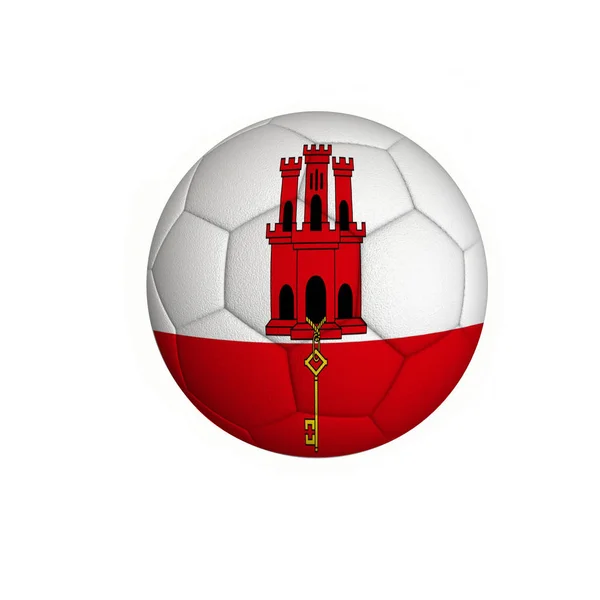 Soccer ball with a flag of Gibraltar — Stock Photo, Image