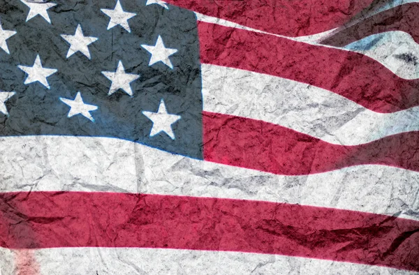 Flaga Stanów Zjednoczonych Ameryki Zgniecioną Fakturą Papieru — Zdjęcie stockowe