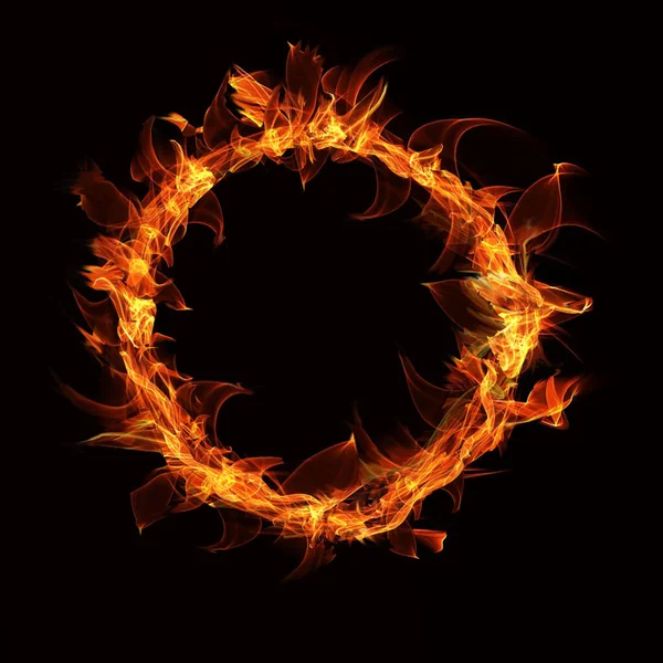 Fire Ring Black Background Royalty Free Stock Photos