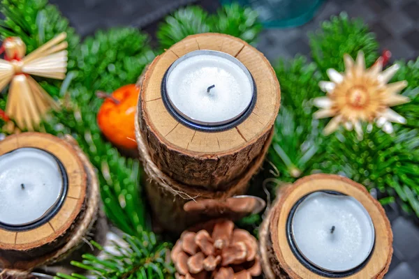 Christmas candles Advent wreath — Stock Photo, Image