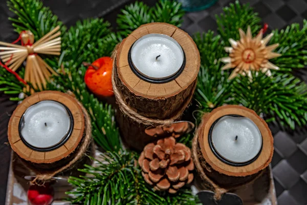 Christmas candles Advent wreath — Stock Photo, Image