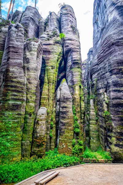 Adersbacher rock πόλη σε Krenov στην Τσεχική Δημοκρατία — Φωτογραφία Αρχείου