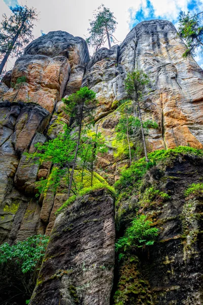 Adersbacher rock πόλη σε Krenov στην Τσεχική Δημοκρατία — Φωτογραφία Αρχείου