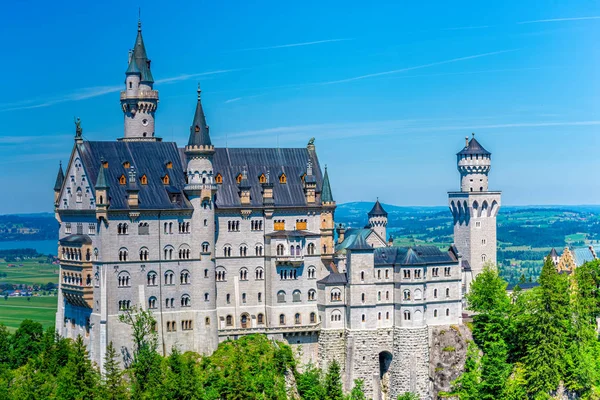 Hrad Neuschwanstein v Hohenschwangau Bavorsko — Stock fotografie