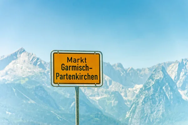 Señal de entrada de Garmisch Partenkirchen — Foto de Stock