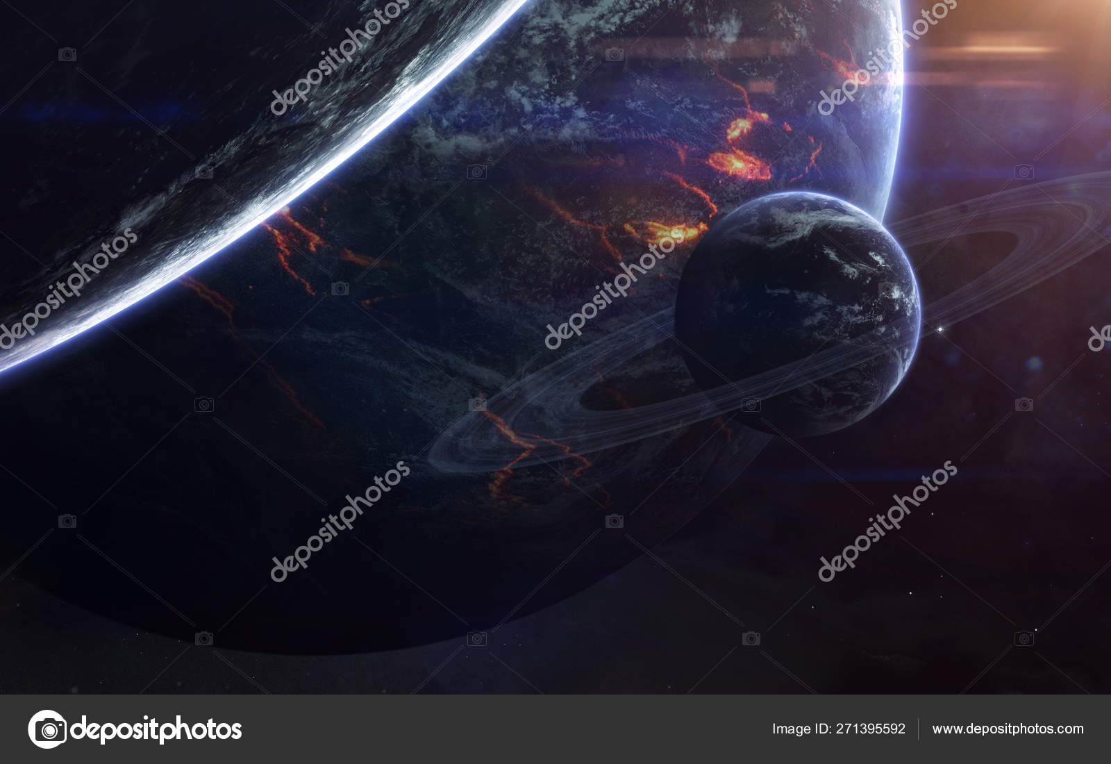 Sfスペースの壁紙 信じられないほど美しい惑星 G ストック写真 C Shad Off