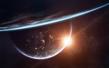 Bilim kurgu uzay duvar kağıdı, inanılmaz güzel gezegenler, g