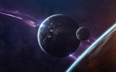 Bilim kurgu uzay duvar kağıdı, inanılmaz güzel gezegenler, g