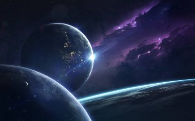 Bilim kurgu uzay duvar kağıdı, inanılmaz güzel gezegenler, g