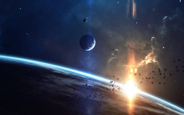 Красота глубокого космоса, планеты, звезды и галактики в бесконечном универе
