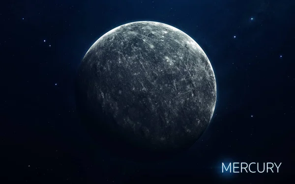 水星 - 太阳系的高质量行星。科学 w — 图库照片