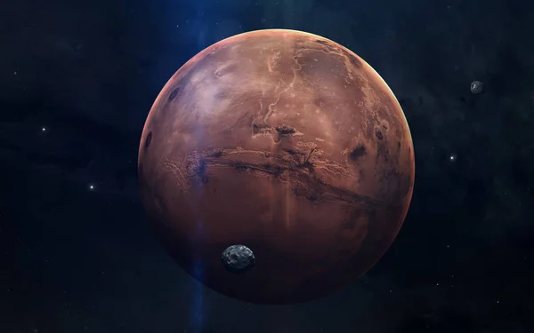 화성의 현실적인 이미지, 태양계의 행성. 교육 이마 — 스톡 사진