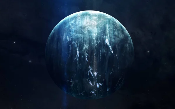 Imagem realista de Urano, planeta do sistema solar. Ensino i — Fotografia de Stock