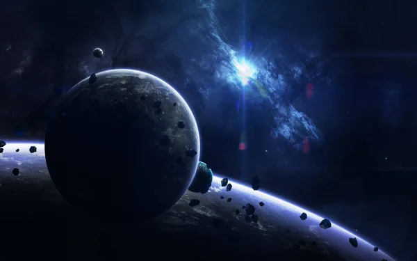 विज्ञान कथा अंतरिक्ष वॉलपेपर, अविश्वसनीय रूप से सुंदर ग्रह, जी — स्टॉक फ़ोटो, इमेज