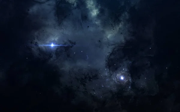 Fondo de pantalla de ciencia ficción espacio, nebulosa impresionante en algún lugar en dar — Foto de Stock