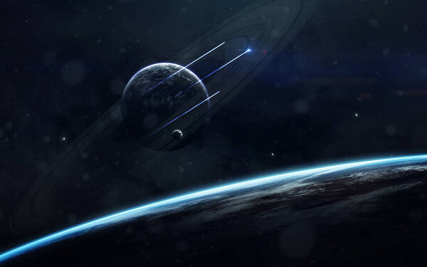 Science fiction space wallpaper, incredibly beautiful planets, g