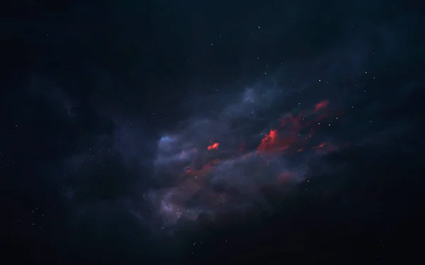 宇宙における赤と青の星のフィールド — ストック写真