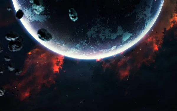 Planeta gigante parecido a la Tierra en el espacio profundo — Foto de Stock