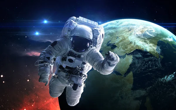 Astronaut in outer space. Spacewalk. Elements of this image furnished by NASA — Stock Photo, Image