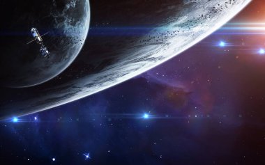 Gezegenli evren sahnesi