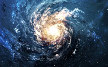 Uzayın derinliklerinde bir yerde inanılmaz güzel bir sarmal galaksi