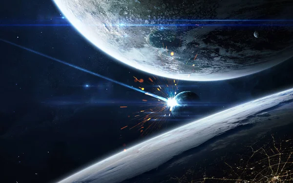 Apocalyptic background - planet exploding