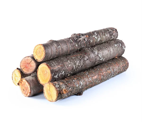 Pile Firewood White Background — Stock Photo, Image