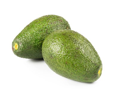 Beyaz arkaplanda izole edilmiş taze avokado