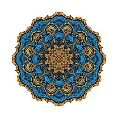 Mandala süslemeli desen. Kumaş, tekstil, bandana, halı baskısı için