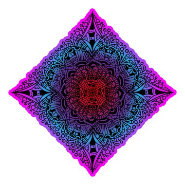 Mandala süslemeli desen. Kumaş, tekstil, bandana, halı baskısı için