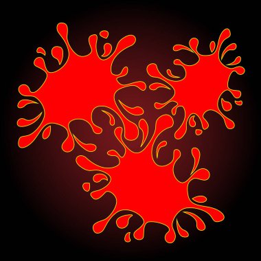 Damlayan boya. Mürekkep lekeleri illüstrasyonu