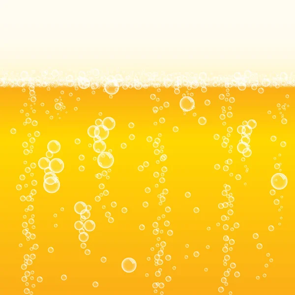 Sfondo Birra Lager Schiumosa Con Bolle Vettoriale Illustrazione — Vettoriale Stock